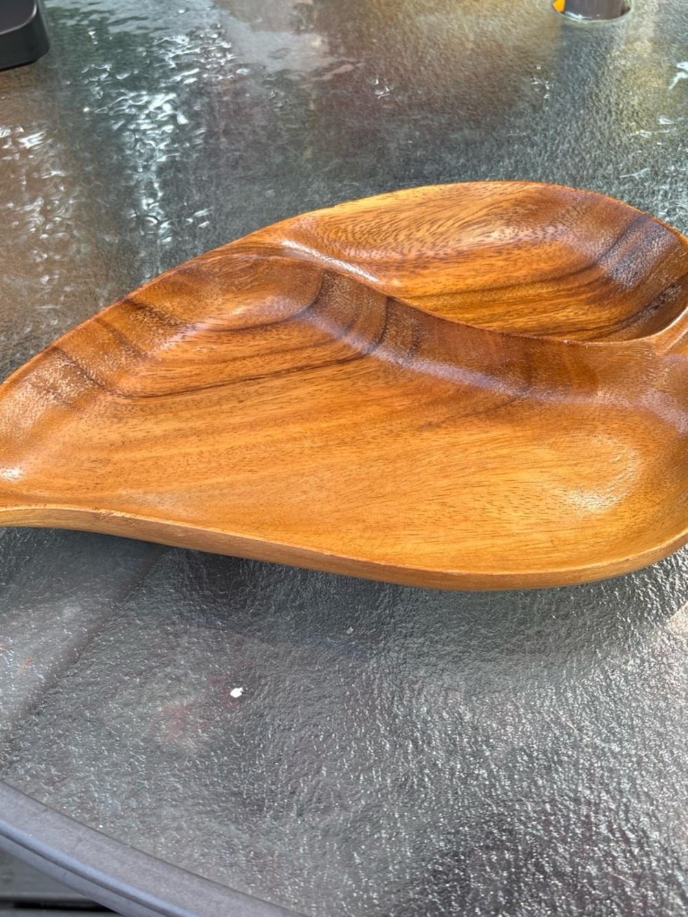 Source Unknown Wooden Carved Serving Bowl Brown